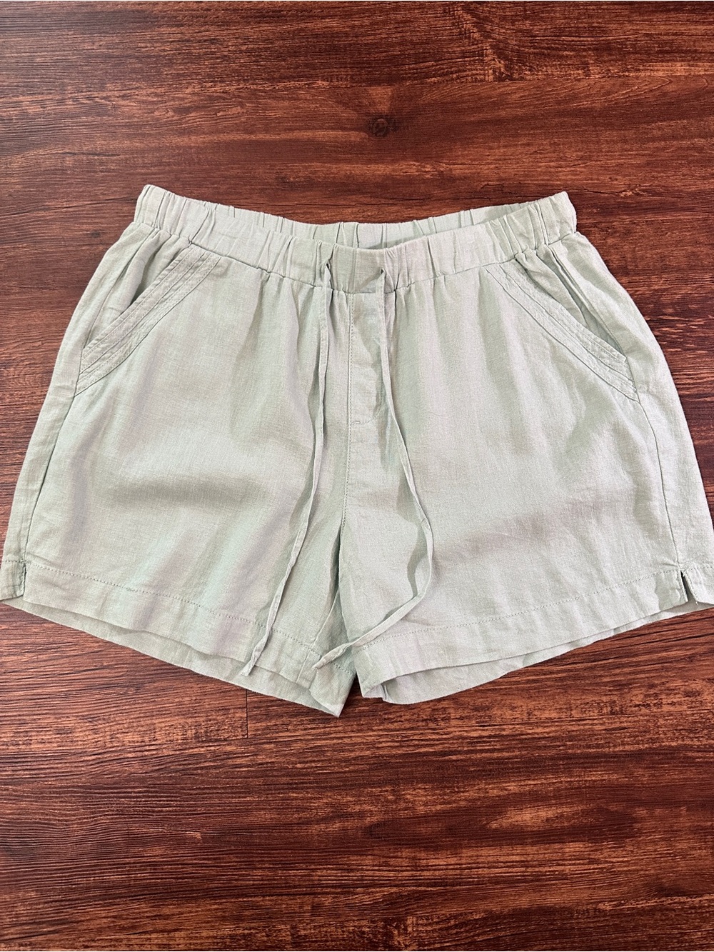 Briggs linen blend shorts large like new teal blue